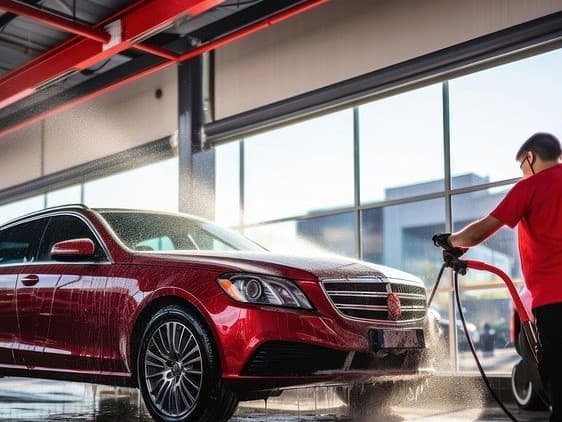 Interiorul studioului de detailing Dios Detailing, cu echipa la lucru